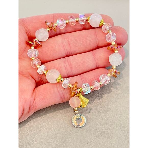 Pink Swarovski Beaded Bracelet - Picture 2 of 6